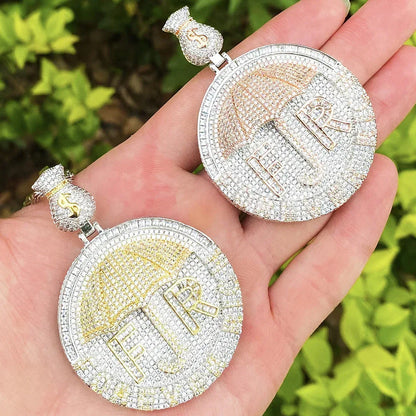 Men's Real Copper Medallion Necklace | Luxury VVS CZ "Protection" Charm - CaratixJewelry