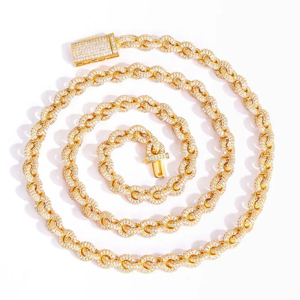 8mm O-Link Moissanite Chain – S925 Sterling Silver Iced-Out Hip Hop Men’s Unique Luxury Streetwear Necklace - CaratixJewelry