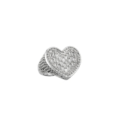 Iced Out Heart Ring for Men & Women | Full Pave Zirconia Band | Caratix