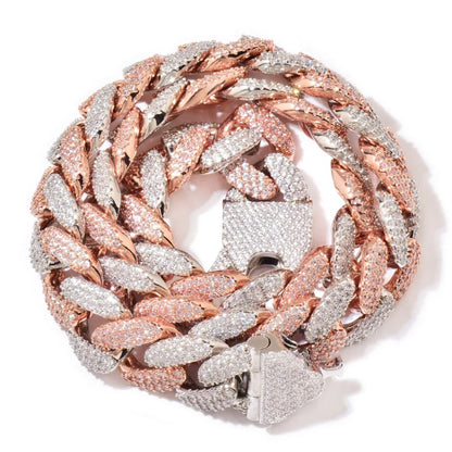 18mm Iced Out Gold Cuban Chain Necklace - CaratixJewelry