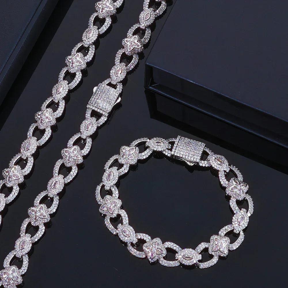 11mm Men's Infinity 8 Evil Eye Clover Bracelet | Iced Out Protection Handpiece | Custom Hip Hop Jewelry | Caratix - CaratixJewelry