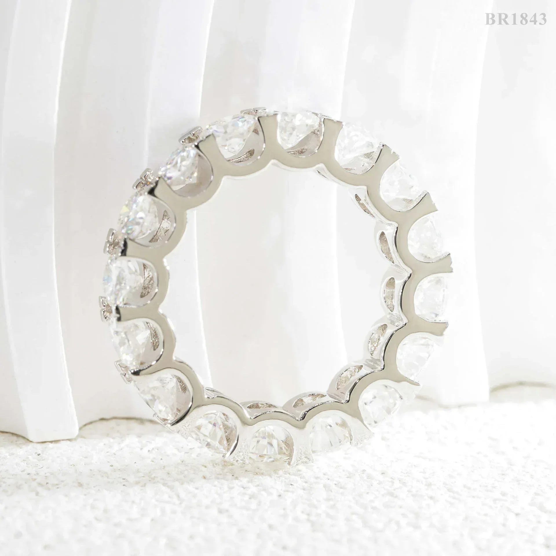 5mm Moissanite Band Ring | S925 Silver Unisex Iced Out Hip Hop Fashion Jewelry - CaratixJewelry