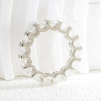 5mm Moissanite Band Ring | S925 Silver Unisex Iced Out Hip Hop Fashion Jewelry - CaratixJewelry
