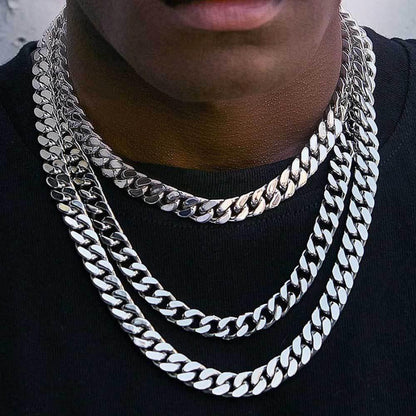 Stainless Steel Cuban Chain Necklace for Men | Caratix Jewelry - CaratixJewelry