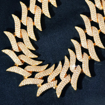 Iced Out Mustache Cuban Chain Necklace with Copper & Zircon | Hip Hop Jewelry | Caratix Jewelry - CaratixJewelry