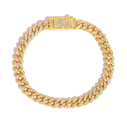 Custom 6mm Single-Row Iced Cuban Bracelet | Rapper Iced Out Chain - CaratixJewelry