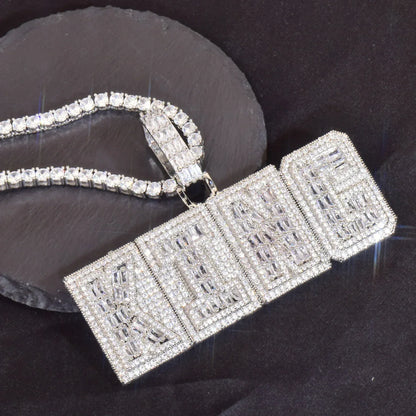 Iced Out Block Letter Pendant | DIY CZ Initial Hip Hop Trendy Necklace - CaratixJewelry