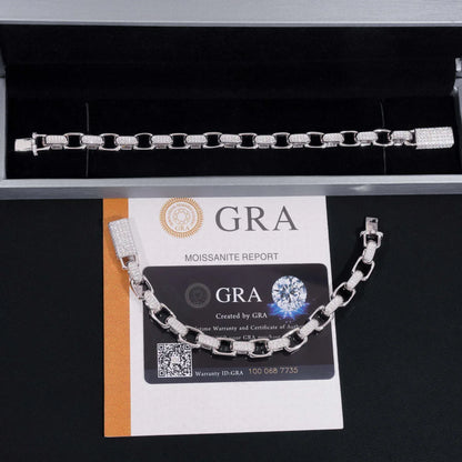 8mm Figure-Eight Cuban Link Bracelet S925 Silver | Moissanite Hip Hop Style - CaratixJewelry