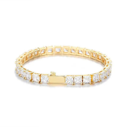 Custom 5.5mm Square Tennis Chain | High-End Hip Hop Bling Bracelet | Caratix - CaratixJewelry