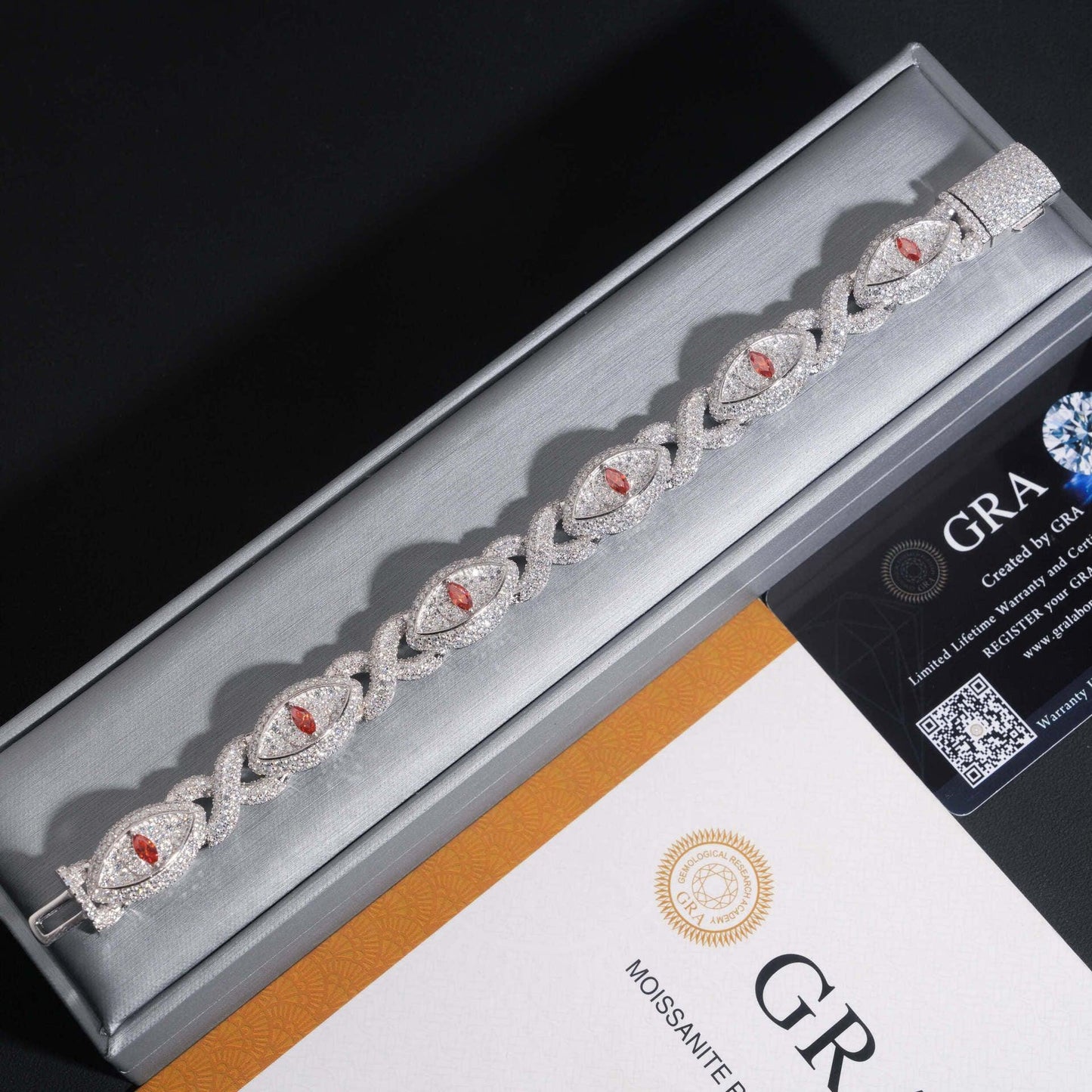 13mm Moissanite Eye Cuban Link Bracelet with Figure-8 Clasp – S925 Sterling Silver Iced-Out Hip Hop Men’s Streetwear Jewelry - CaratixJewelry