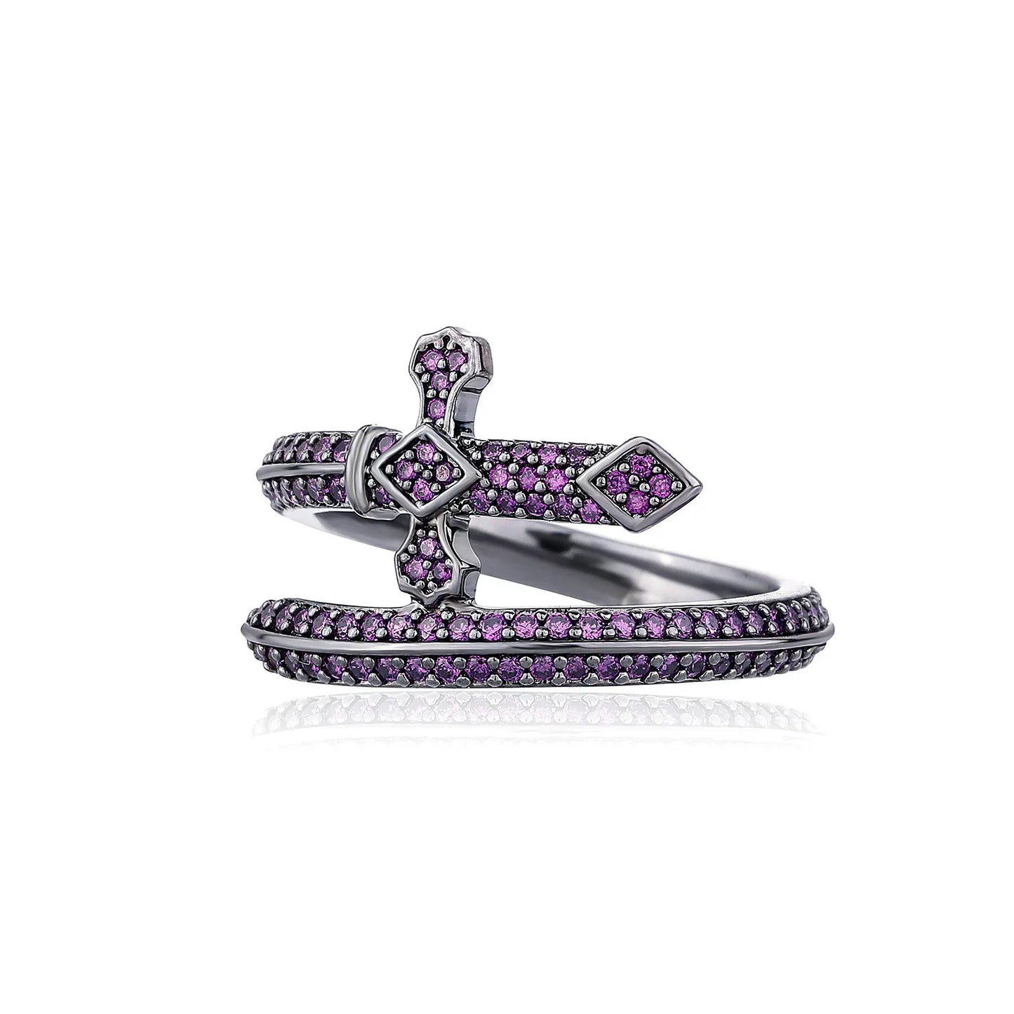 Men's King’s Sword Ring | Micro-Pave Zirconia Warrior Band | Caratix Jewelry