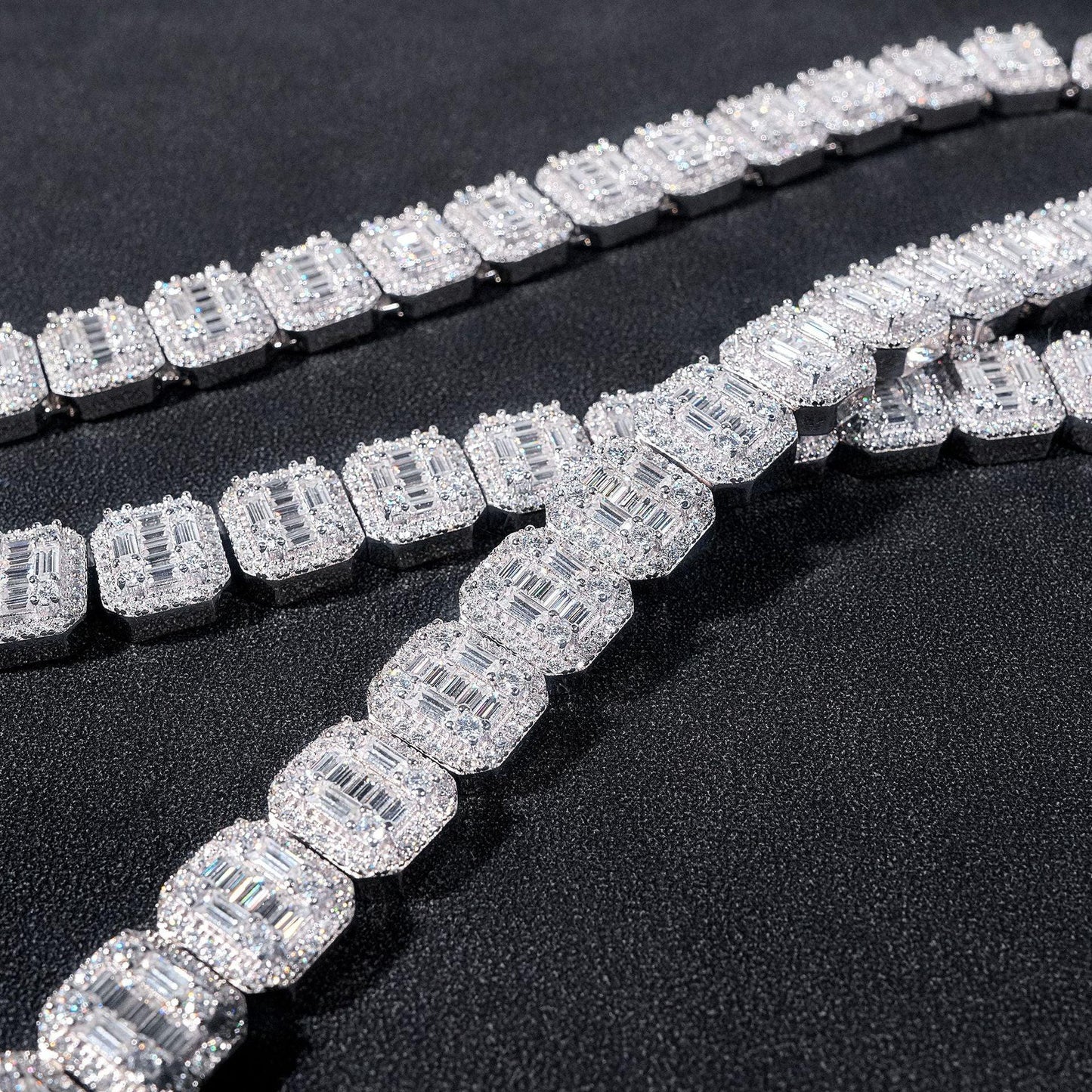 13mm D-Color Moissanite Cuban Link | S925 Silver Men’s Necklace - CaratixJewelry
