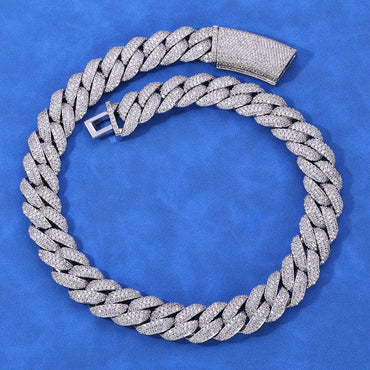 18mm Triple Row Bubble Iced Out Cuban Necklace - CaratixJewelry