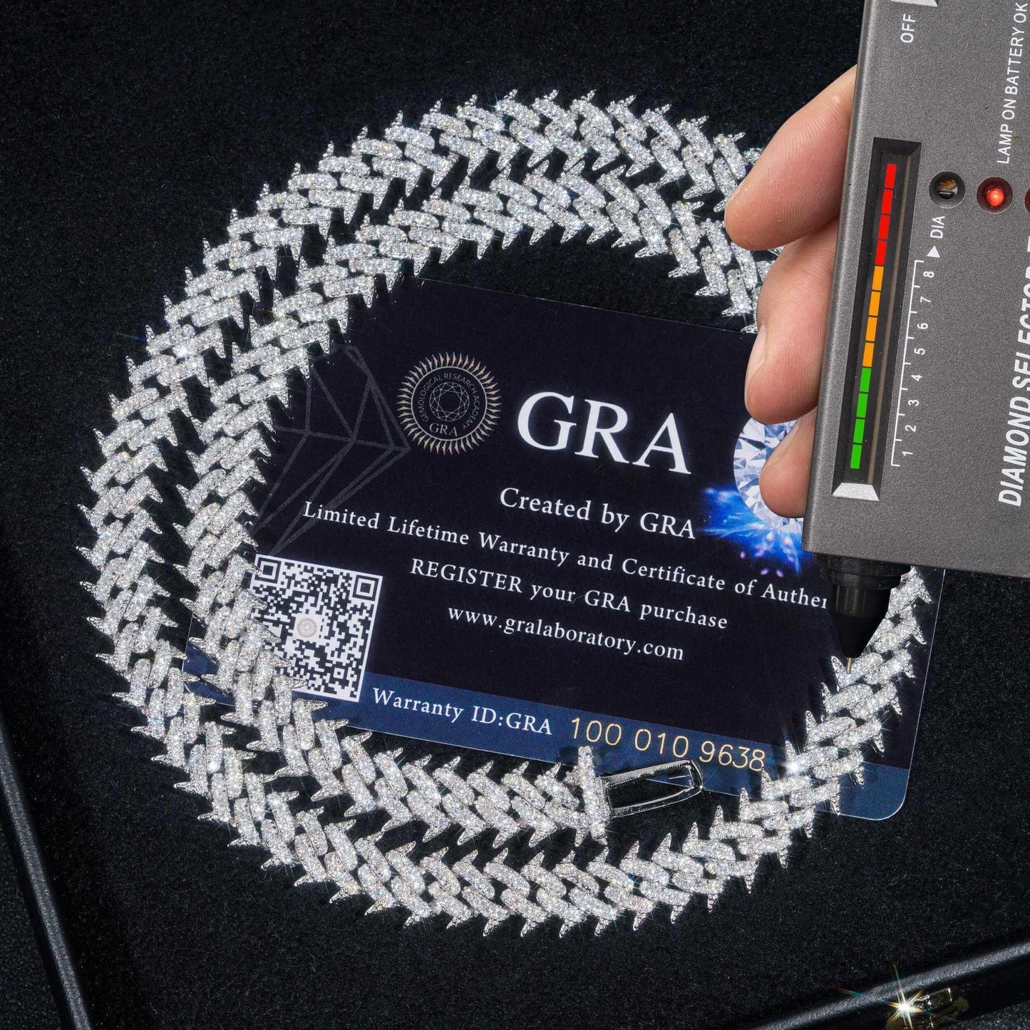 10mm D-Shape Moissanite Cuban Link Necklace | S925 Silver Men’s Hip Hop Chain - CaratixJewelry