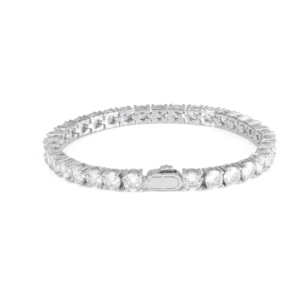 Iced Out Tennis Bracelet Single Row Zircon Hip Hop Bling Jewelry | Caratix Jewelry - CaratixJewelry
