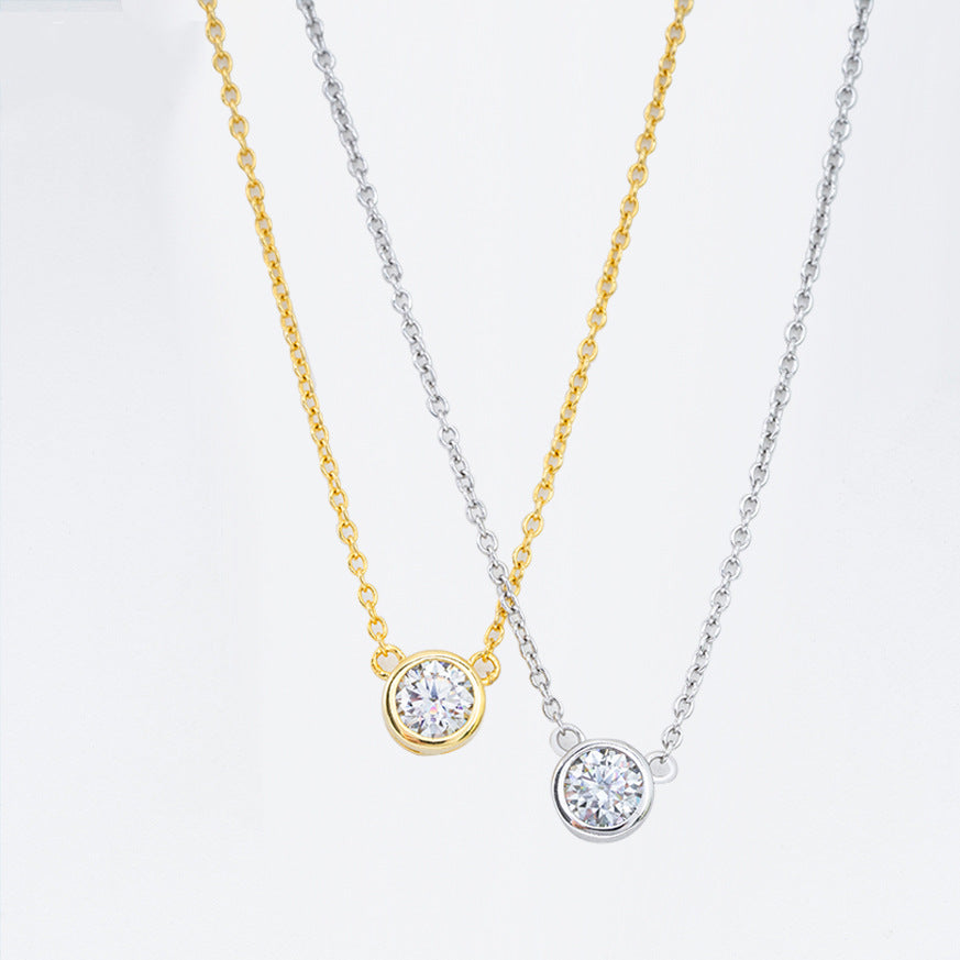 S925 Sterling Silver Bubble Moissanite Necklace | Floating Circle Pendant | Caratix