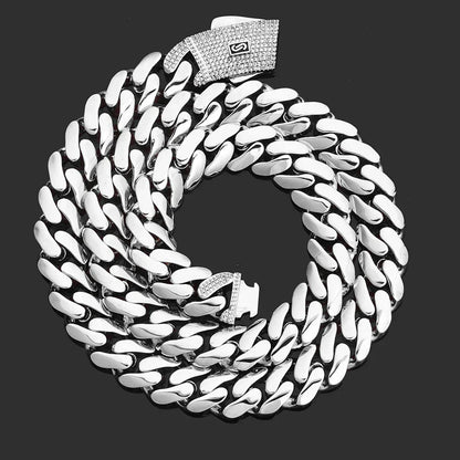Enamel Moissanite Tennis Chain Necklace – S925 Sterling Silver Luxury Hip Hop Jewelry - CaratixJewelry