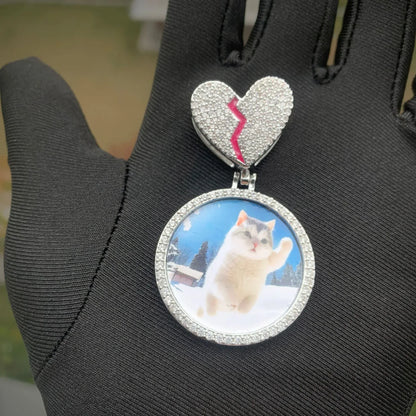 Epoxy Photo Pendant Necklace | Iced Out CZ Custom Picture Hip Hop DIY Jewelry - CaratixJewelry