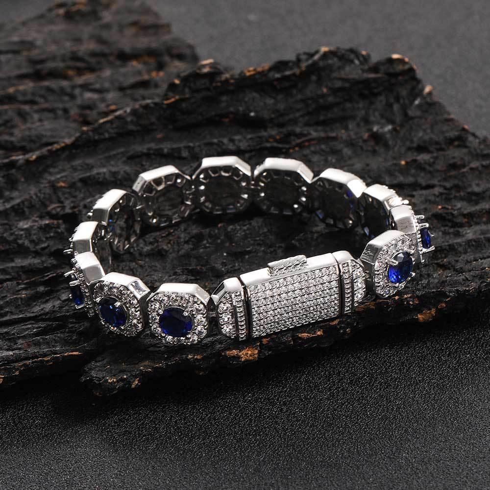 12mm Iced Out Candy Cuban Bracelet Colorful Zircon Hip Hop Jewelry for Men | Caratix Jewelry - CaratixJewelry