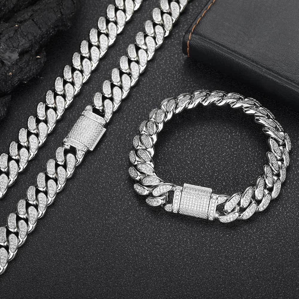 12mm Flip Clasp Double Row Cuban Link Necklace - CaratixJewelry