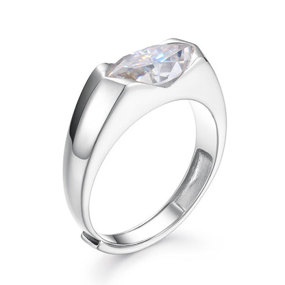 Moissanite Eye of Horus Ring 925 Silver Adjustable | Caratix