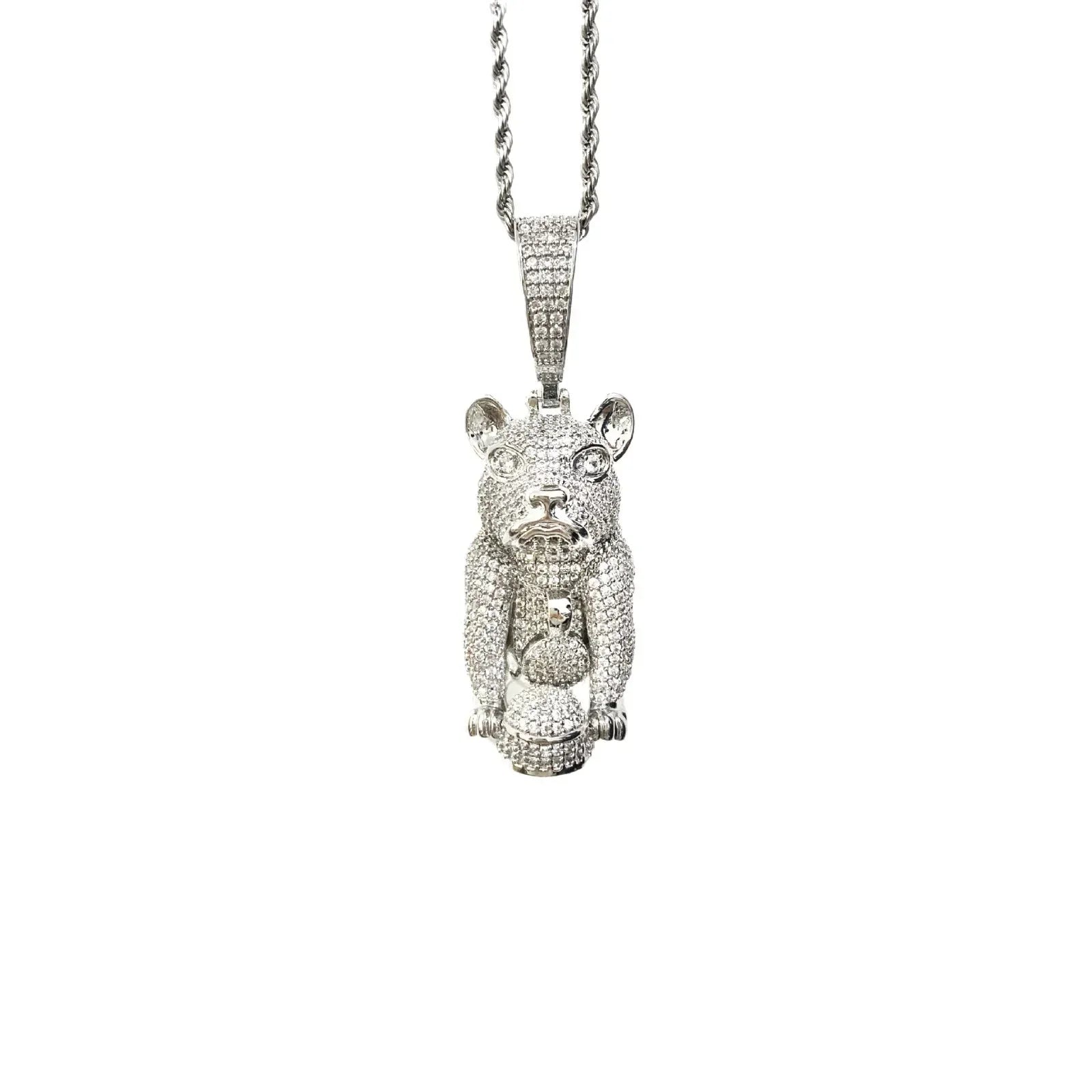 Men's & Women's Bulldog Necklace | Premium Copper CZ High-End Animal Jewelry - CaratixJewelry