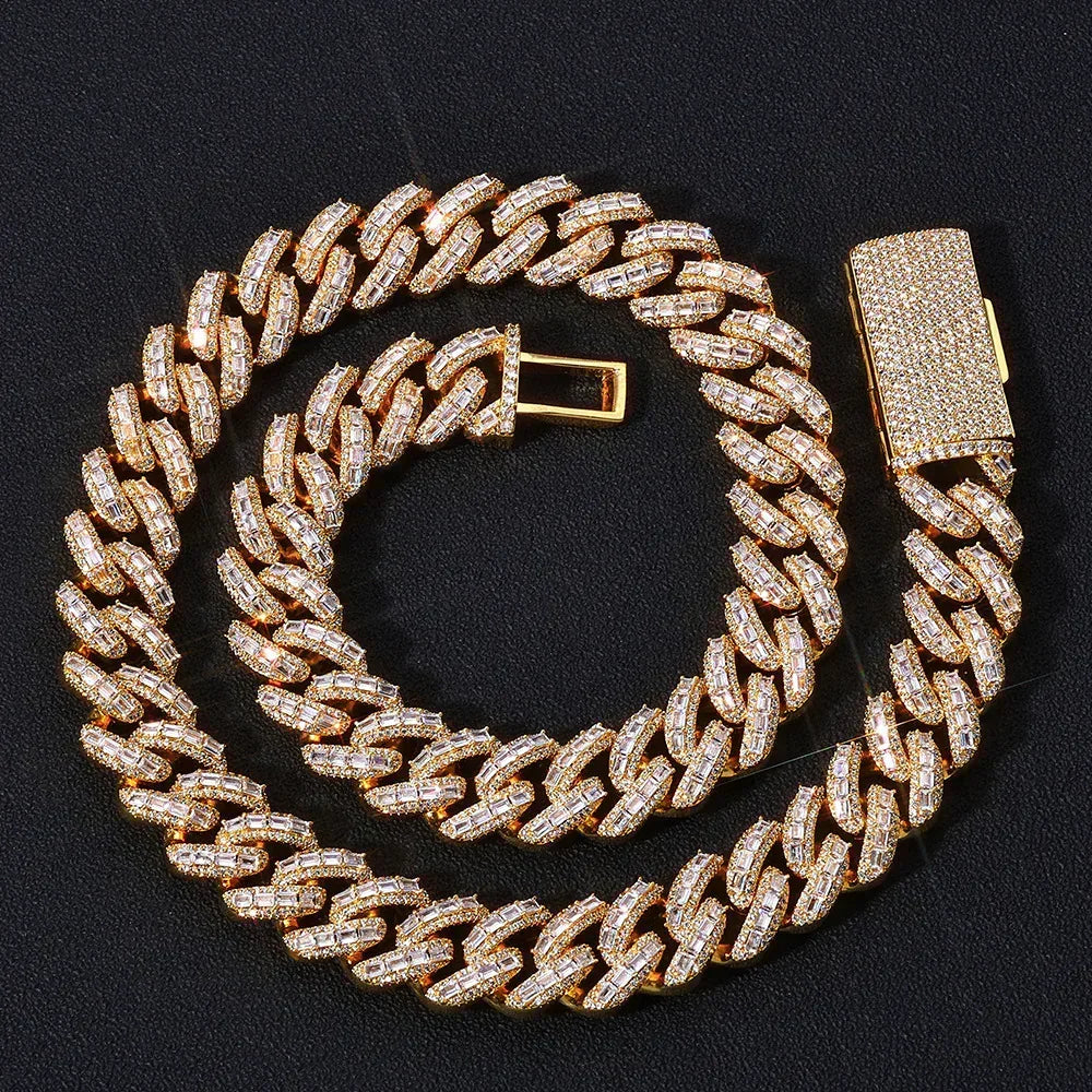 18mm Moissanite Cuban Link Chain for Men – S925 Sterling Silver Luxury Hip Hop Necklace - CaratixJewelry