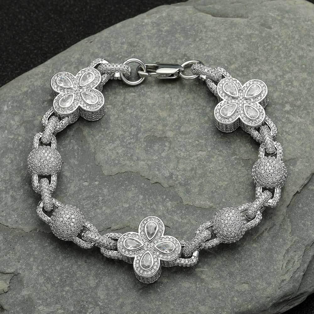 Iced-Out Bubble Bead Chain Bracelet with Zircon Stones for Men | Caratix Jewelry - CaratixJewelry