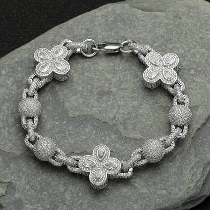 Iced-Out Bubble Bead Chain Bracelet with Zircon Stones for Men | Caratix Jewelry - CaratixJewelry