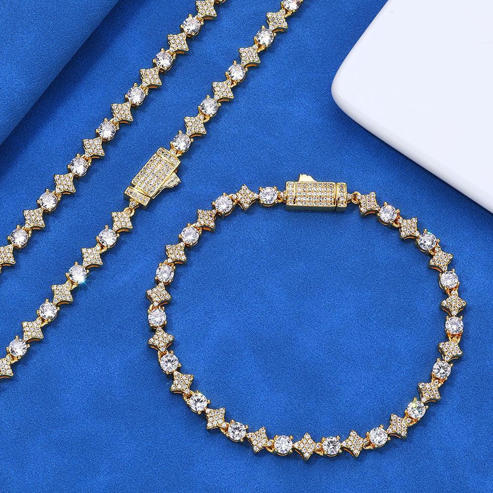 6mm Star Zircon Tennis Bracelet Custom Hip Hop Jewelry for Men | Caratix Jewelry - CaratixJewelry