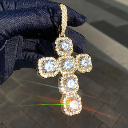 CZ Cross Pendant Necklace | Hip Hop Punk Streetwear Jewelry - CaratixJewelry