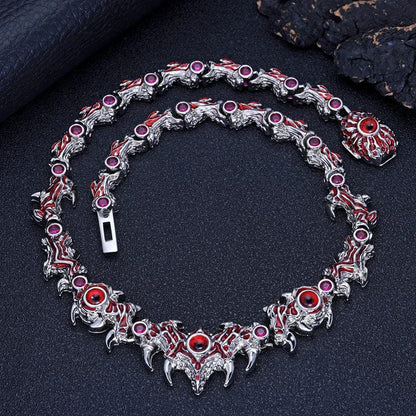Spiked Demon Eye Thorn Necklace Rapper Iced Out Chain | Caratix Jewelry - CaratixJewelry