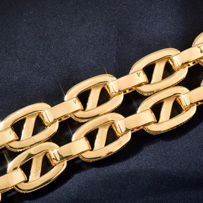 18mm Iced Out T-Shape Mixed Zircon Cuban Chain Necklace - CaratixJewelry