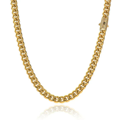 Custom Stainless Steel Cuban Link with Clasp | High-Quality Gold Chain for Rapper | Caratix - CaratixJewelry