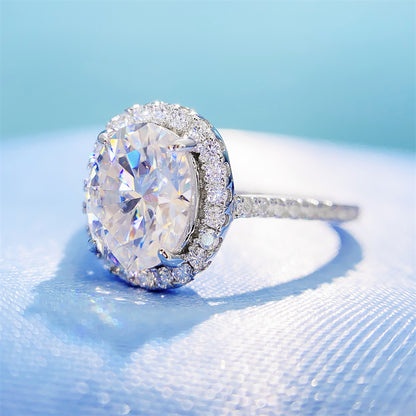 2026 Summer New S925 Silver 2ct Oval Moissanite Ring | Oval Cut D Color VVS1 | Caratix