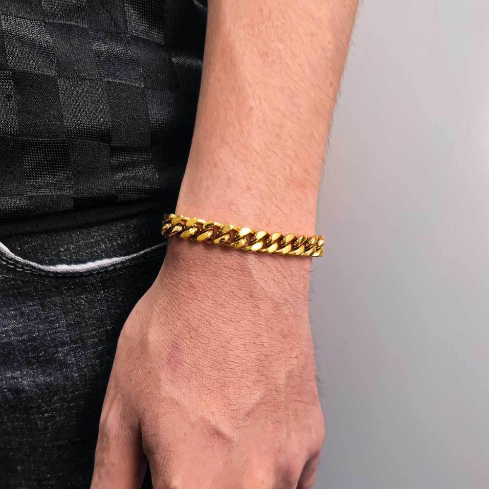Four-Sided Cut Miami Cuban Chain Bracelet Caratix Jewelry - CaratixJewelry