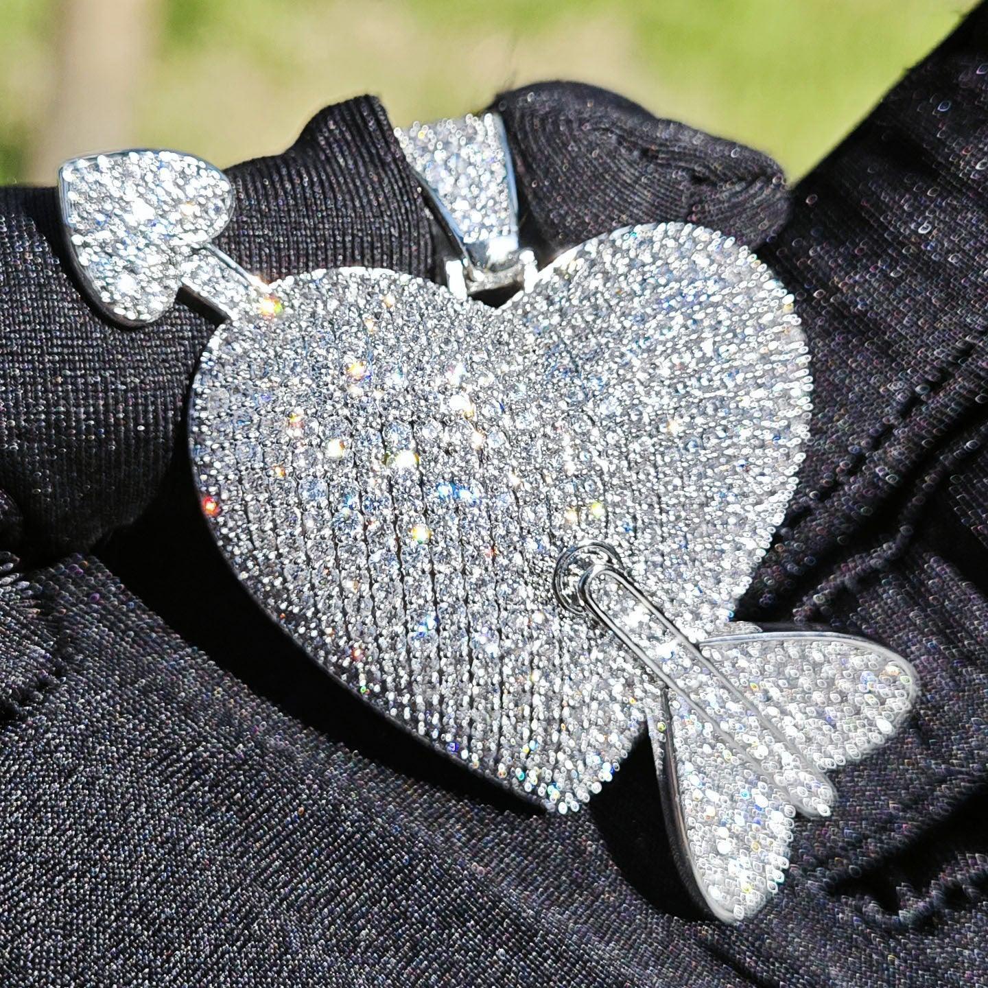 Romantic Heart Pendant Necklace | CZ Hip Hop Unisex Trendy Fashion Jewelry - CaratixJewelry