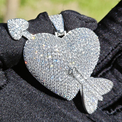 Romantic Heart Pendant Necklace | CZ Hip Hop Unisex Trendy Fashion Jewelry - CaratixJewelry