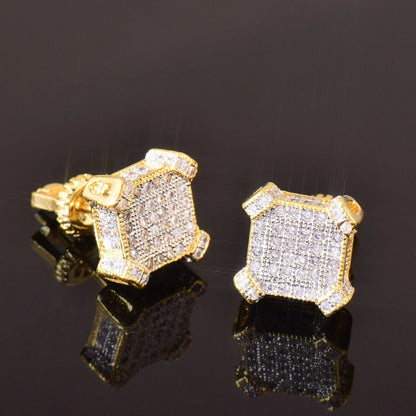 Square Stud Earrings with Zircon | Trendy & Minimalist Hip Hop Jewelry for Men & Women | Caratix Jewelry - CaratixJewelry