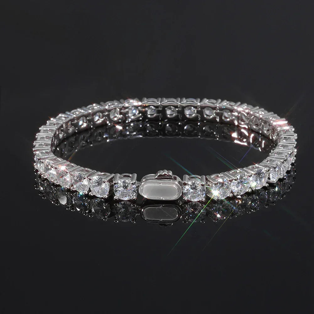 Iced Out Tennis Bracelet Single Row Zircon Hip Hop Bling Jewelry | Caratix Jewelry - CaratixJewelry