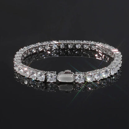 Iced Out Tennis Bracelet Single Row Zircon Hip Hop Bling Jewelry | Caratix Jewelry - CaratixJewelry