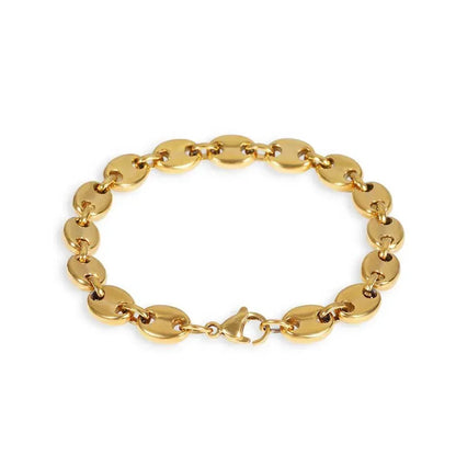 8mm Pig Nose Link Stainless Steel Bracelet with Vacuum Plating for Men | Caratix Jewelry - CaratixJewelry