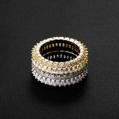 Unisex Full Iced Out Ring | Premium Micro-Pave Zirconia Band | Caratix