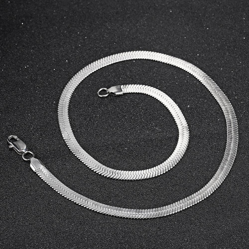 Custom ASAP Rocky Style Flat Snake Blade Chain | Stainless Steel Hip Hop Jewelry | Caratix - CaratixJewelry