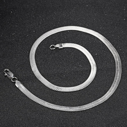 Custom ASAP Rocky Style Flat Snake Blade Chain | Stainless Steel Hip Hop Jewelry | Caratix - CaratixJewelry
