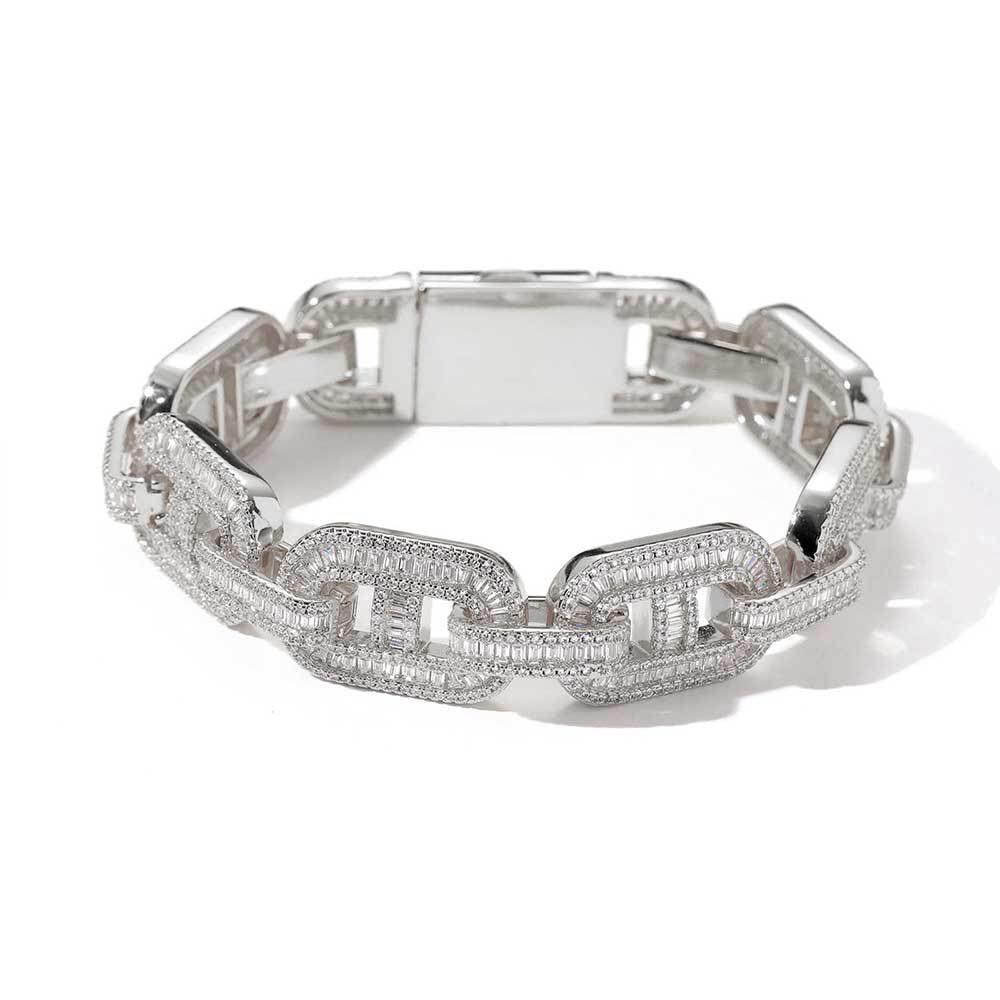 Iced-Out Pig Nose Cuban Link Bracelet with Zircon Hip Hop Jewelry - CaratixJewelry