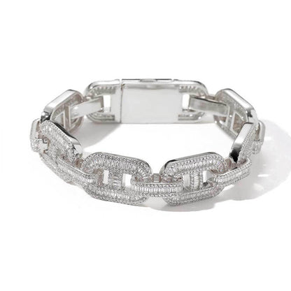 Iced-Out Pig Nose Cuban Link Bracelet with Zircon Hip Hop Jewelry - CaratixJewelry