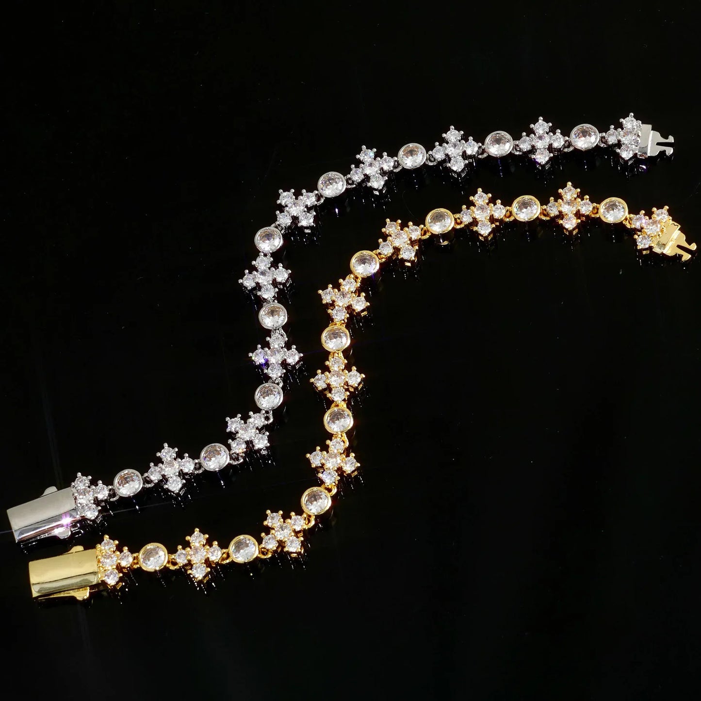 Cross Necklace Beaded Chain Zircon Hip Hop Jewelry for Men | Caratix Jewelry - CaratixJewelry