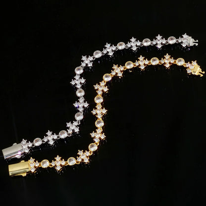 Cross Necklace Beaded Chain Zircon Hip Hop Jewelry for Men | Caratix Jewelry - CaratixJewelry