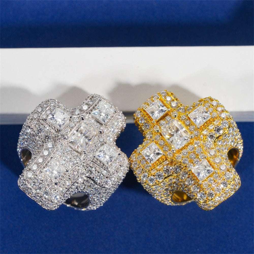 Men’s D-Color VVS Moissanite Ring | S925 Silver Full Iced Out Hip Hop Jewelry - CaratixJewelry